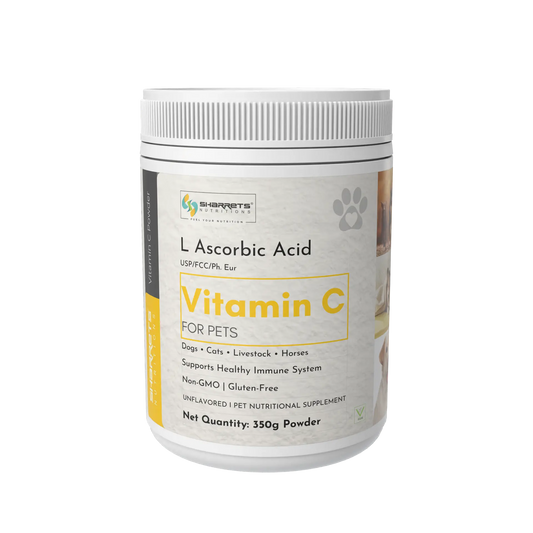 Vitamin C powder for animals – pure L-Ascorbic Acid supplement for dogs, cats, poultry and livestock – 350g