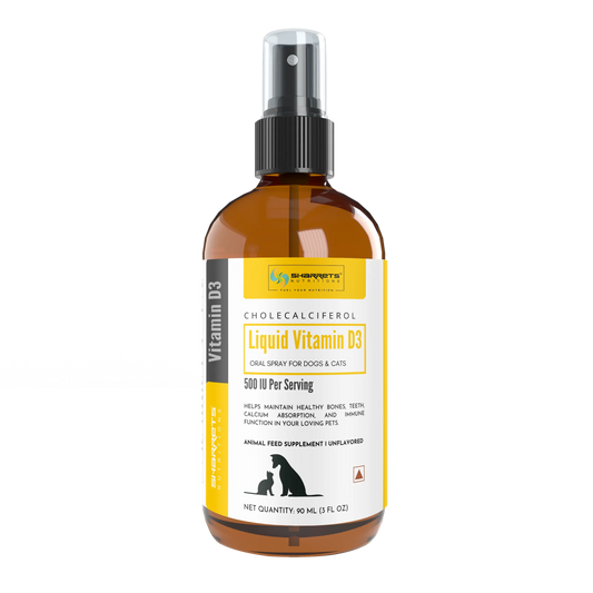 Liquid vitamin D3 oral spray for dogs and cats 500 IU cholecalciferol 90ml supporting bone health and immunity