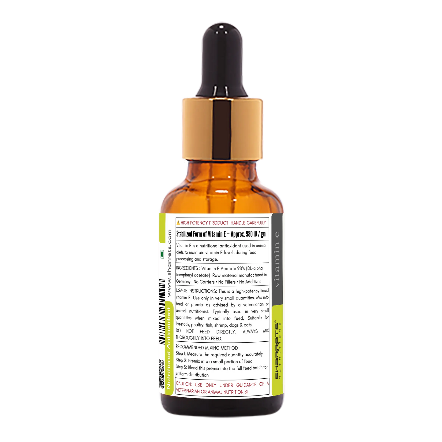 Vitamin E acetate liquid for dogs and cats – 98% DL-alpha-tocopheryl acetate feed grade Vitamin E oil supplement for pets and animals – 30g bottle- vitamin e nutrition facts 