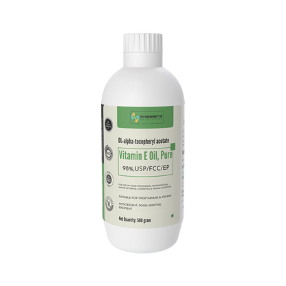 Liquid Vitamin E Acetate Oil 98% 500g bottle by Sharrets Nutritions high purity DL-Alpha Tocopheryl Acetate antioxidant oil