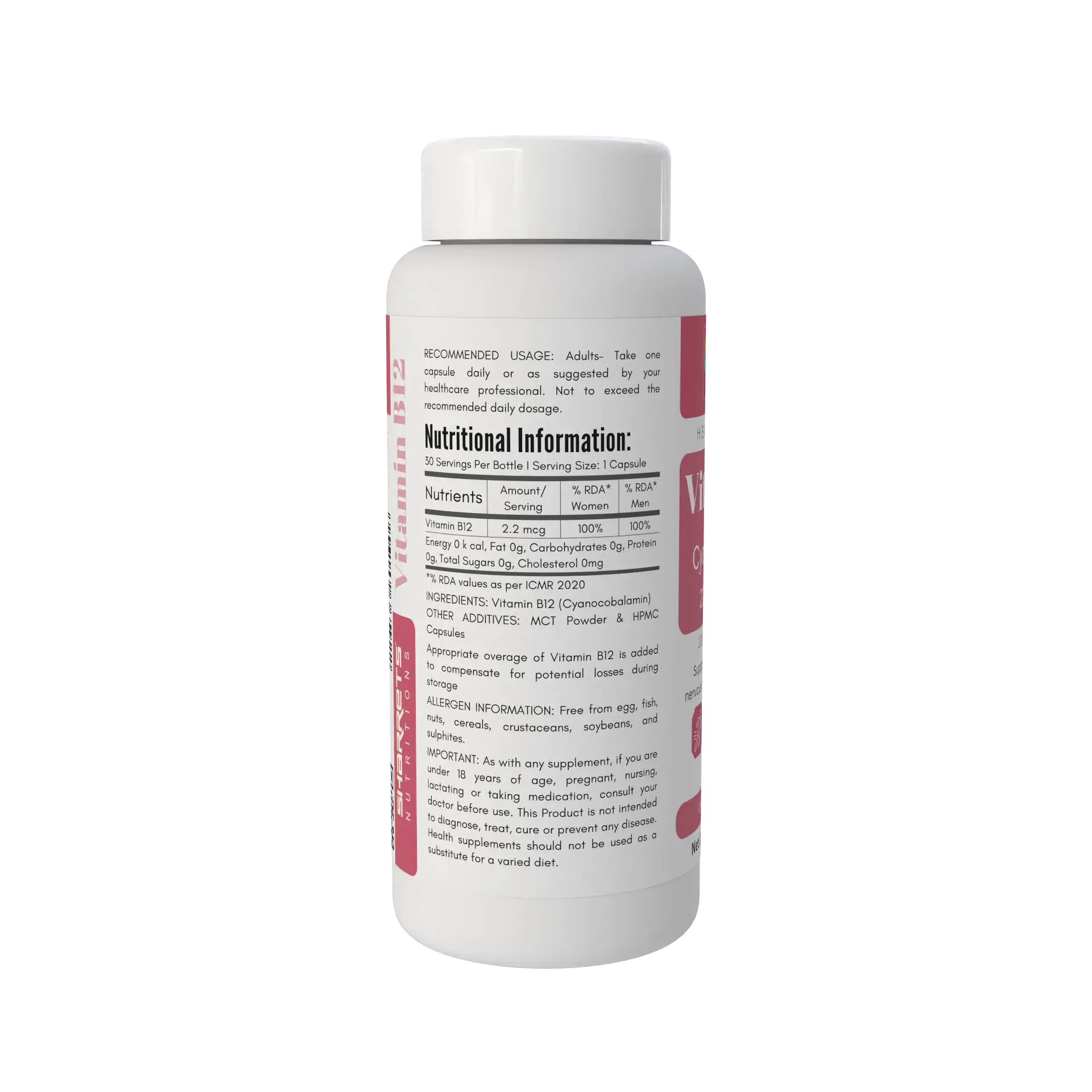 Vitamin B12 2.2 mcg Capsules | Cyanocobalamin | Sharrets Nutritions