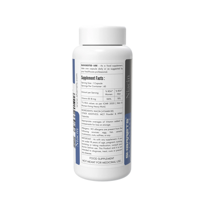 Supplement bottle with label on a white background