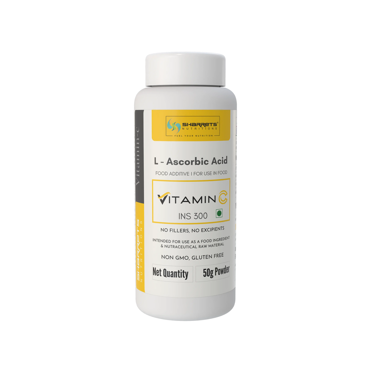 Sharrets L-Ascorbic Acid Vitamin C Powder 50g for Food Processing, Bakery and Beverage Applications.