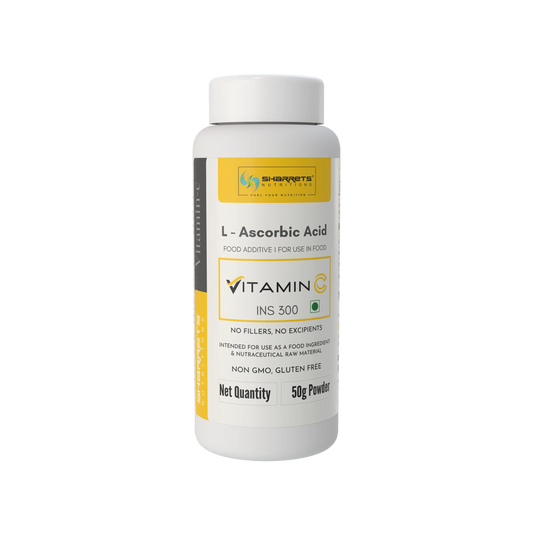 Sharrets L-Ascorbic Acid Vitamin C Powder 50g for Food Processing, Bakery and Beverage Applications.