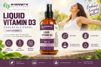 Liquid Vitamin D3 Oral Spray 600 IU
