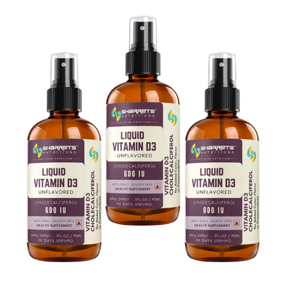 three bottles of sharrets liquid vitamin d3 oral spray