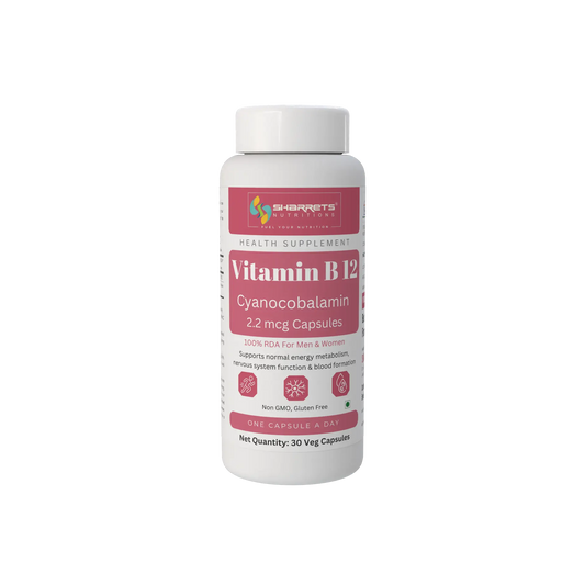Vitamin B12 2.2 mcg Capsules | Cyanocobalamin | Sharrets Nutritions